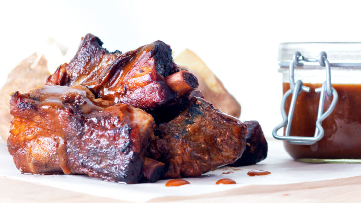 Slow cooker char siu influenced pork ribs.