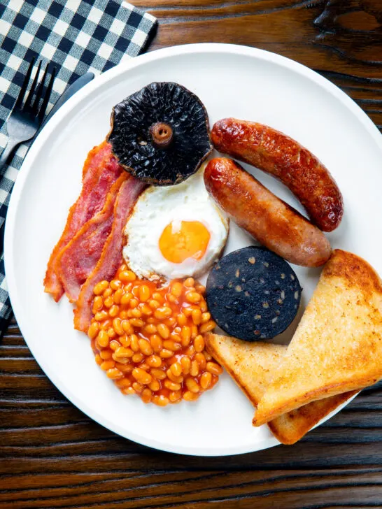 Overhead full English breakfast or the ultimate fry up.