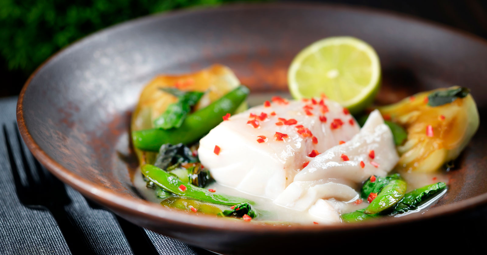 Poached Cod in Coconut Milk with Pak Choi - Krumpli