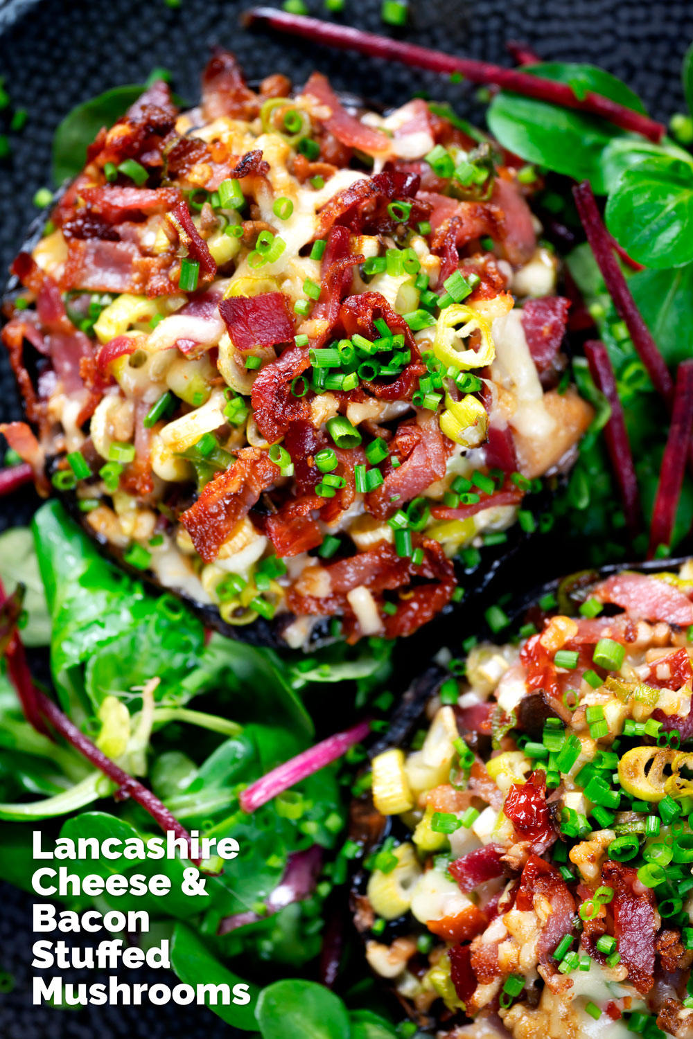Lancashire Cheese and Bacon Stuffed Mushrooms - Krumpli