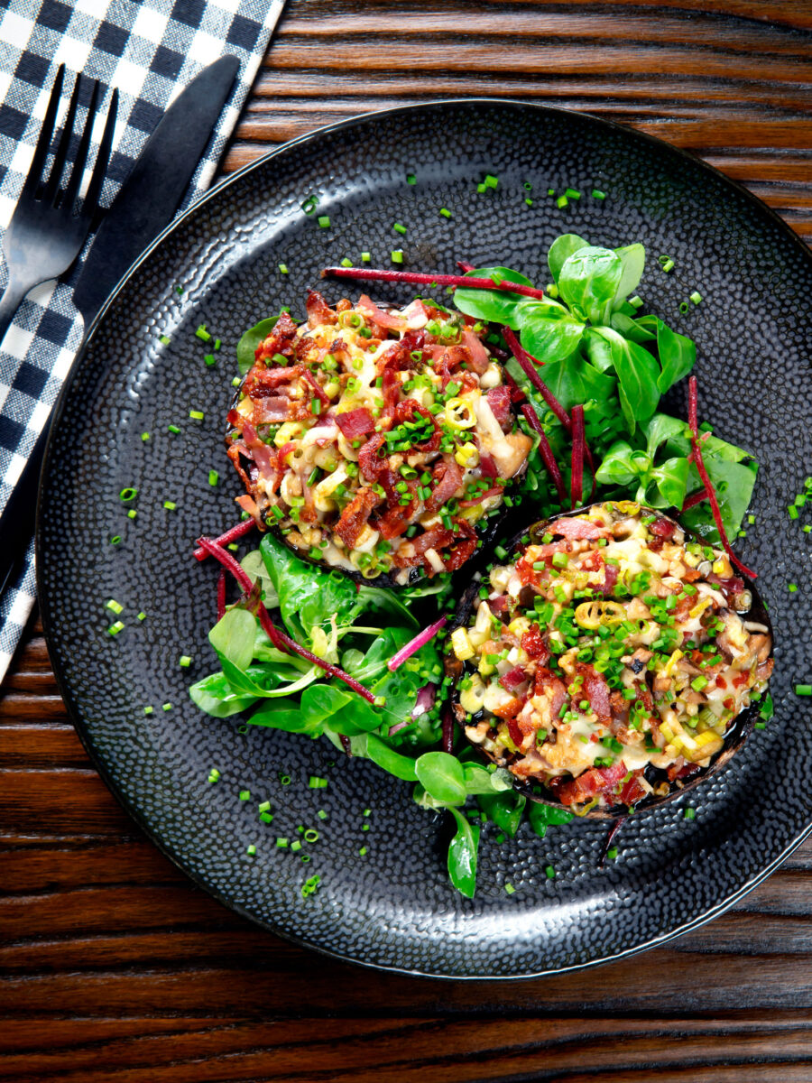 Lancashire Cheese and Bacon Stuffed Mushrooms - Krumpli