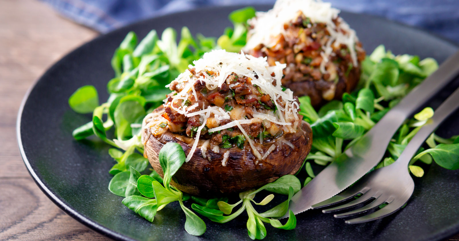 Stuffed Portobello Mushrooms with Mince Beef - Krumpli