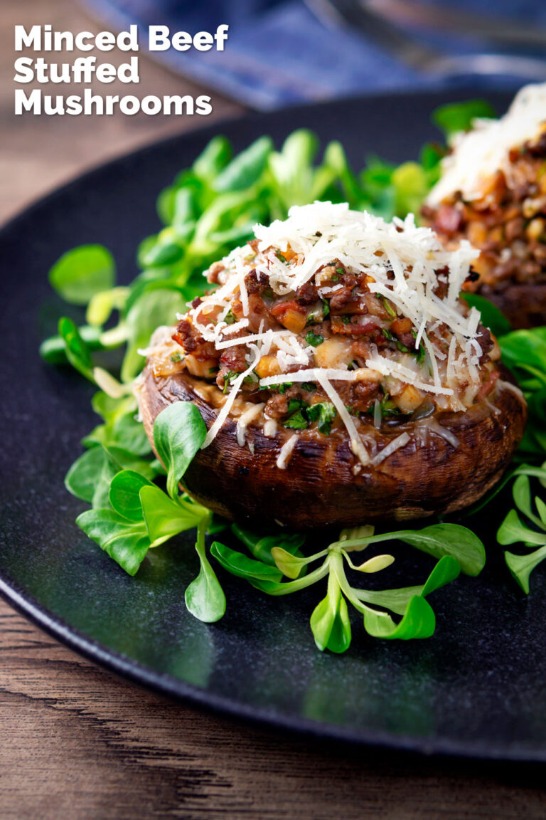 Stuffed Portobello Mushrooms with Mince Beef - Krumpli