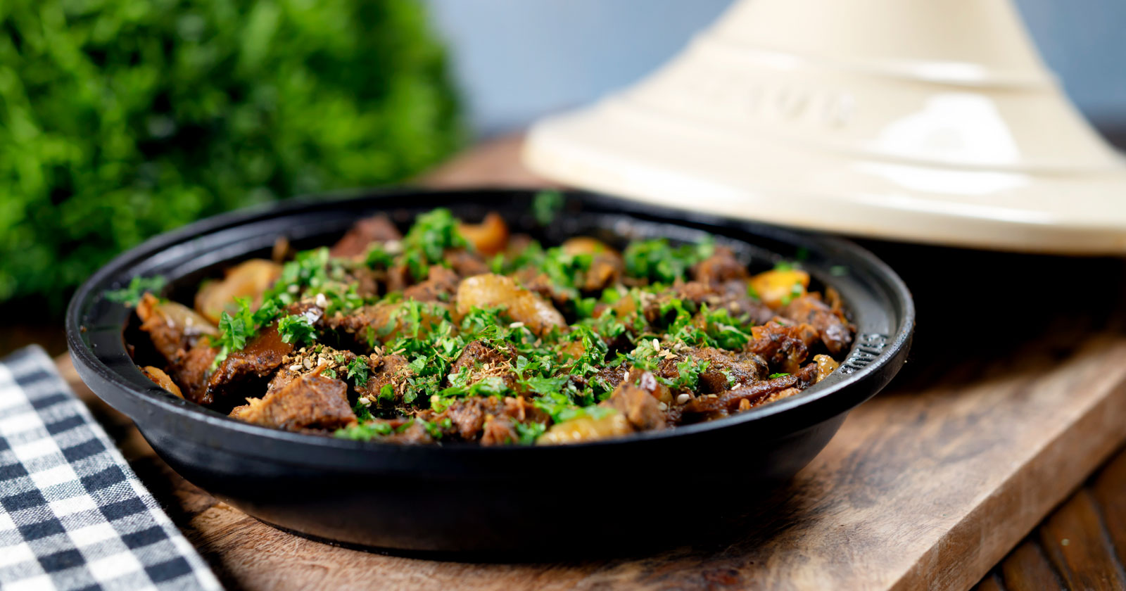 Moroccan Lamb Tagine with Dates & Almonds Krumpli