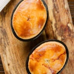 Creamy chicken and bacon pies with homemade shortcrust pastry.