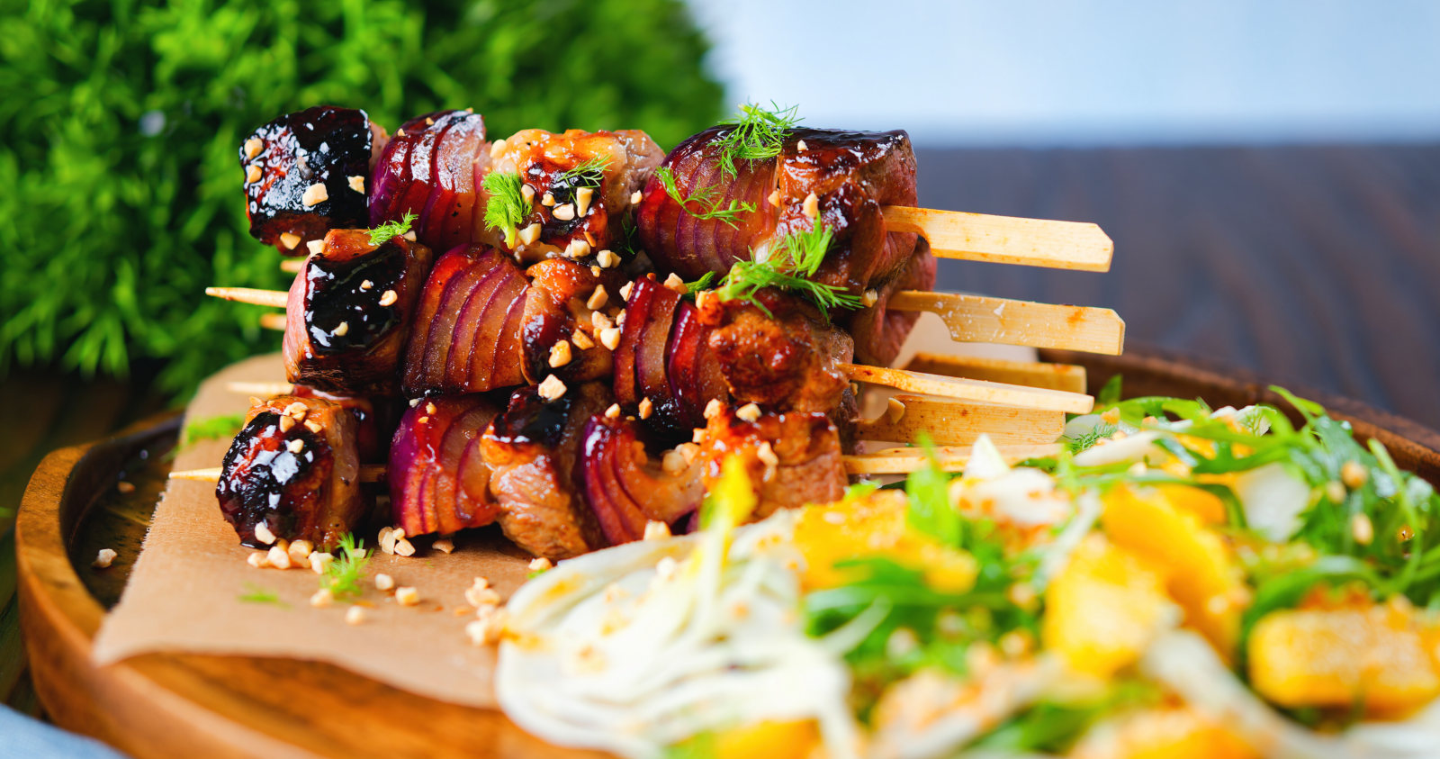 Duck Kebabs with a Marmalade Glaze Krumpli