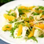 Fennel and orange side salad with roasted almonds and rocket.