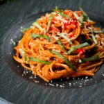 One-pot spicy fried spaghetti all assissina or bruciati.
