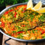 Mixed vegetable paella with fennel and artichokes (Vegan & Vegetarian).