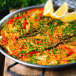 Mixed vegetable paella with fennel and artichokes (Vegan & Vegetarian).