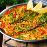 Mixed vegetable paella with fennel and artichokes (Vegan & Vegetarian).