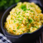 Clapshot, a Scottish buttery swede and potato mash with fresh chives.