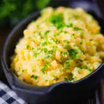 Clapshot, a Scottish buttery swede and potato mash with fresh chives.