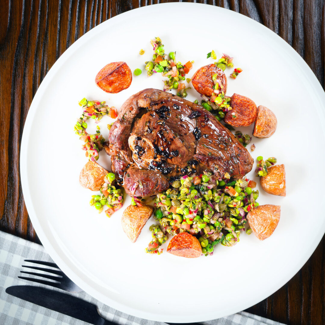 Pan Fried Lamb Leg Steaks with Balsamic Vinegar - Krumpli