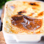 Oven baked British rice pudding for two people.