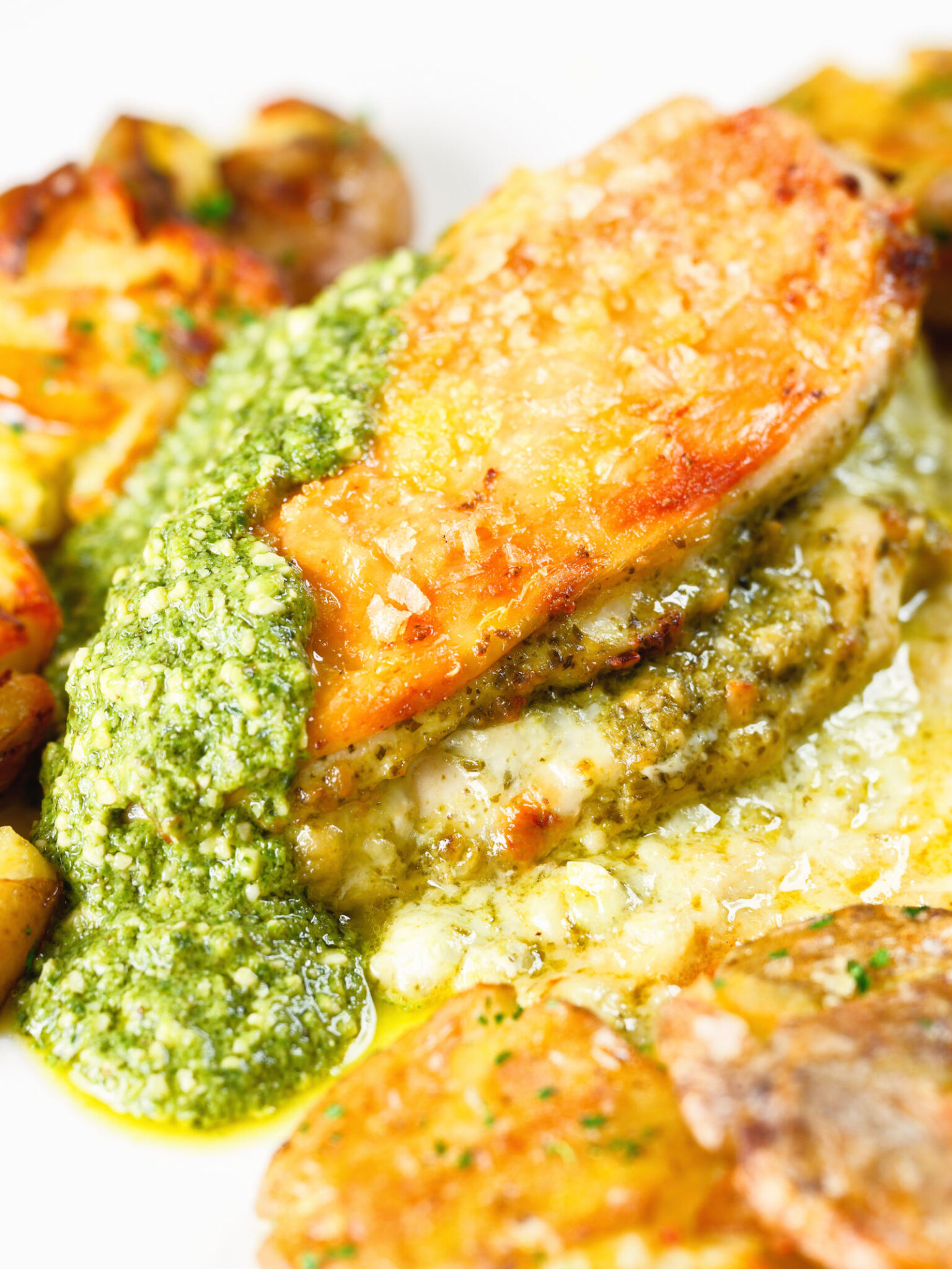 Pesto and Mozzarella Stuffed Chicken Breast - Krumpli