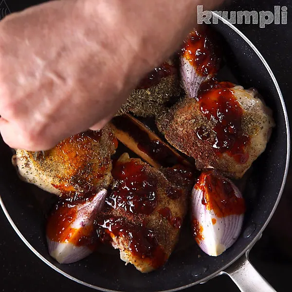 Harissa Chicken Thighs process shots 9 of 10