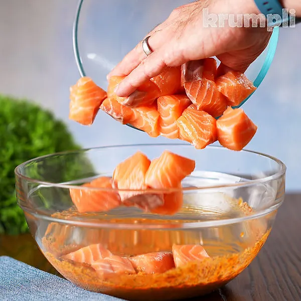 Salmon Tikka process shots 3 of 8