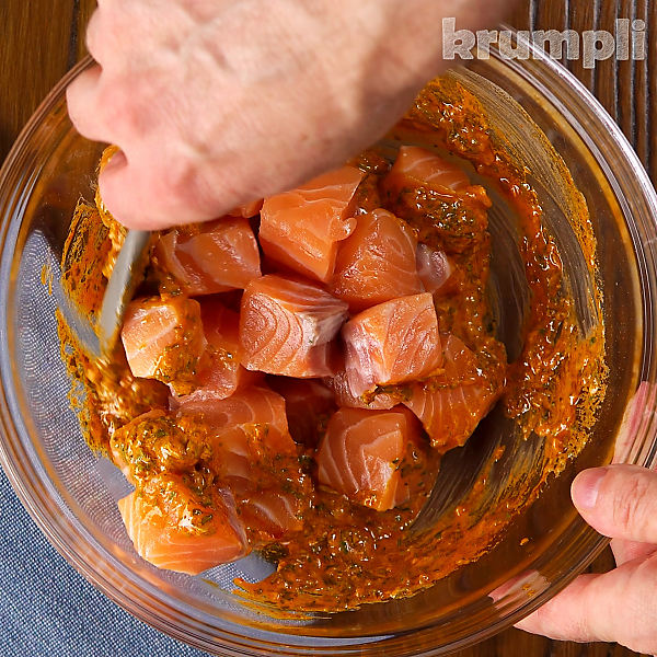 Salmon Tikka process shots 4 of 8