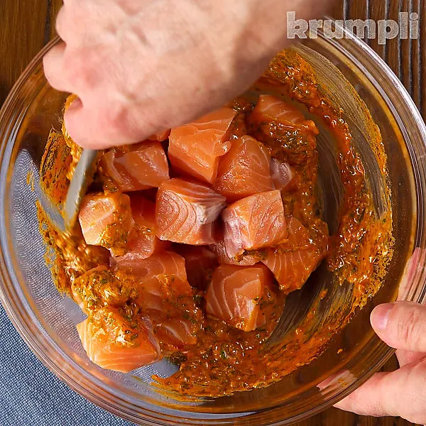 Salmon Tikka process shots 4 of 8