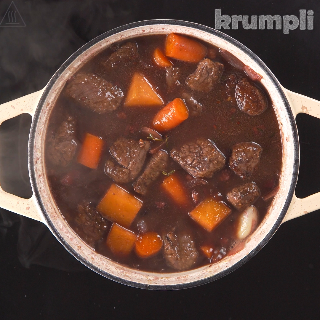 Venison stew with dumpling process shots 10 of 16