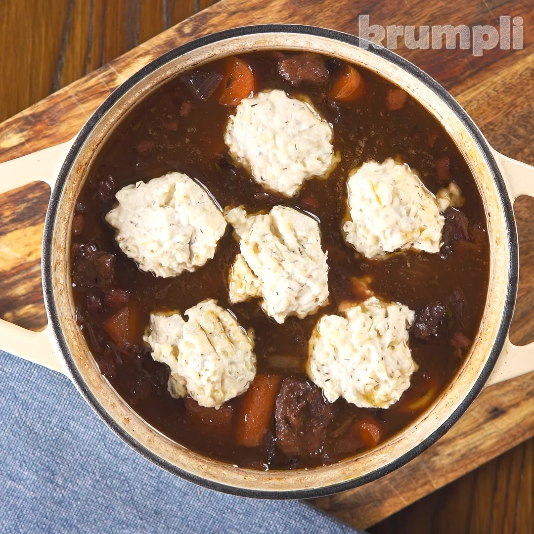 Venison stew with dumpling process shots 15 of 16
