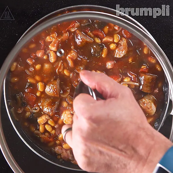 Sausage and Baked Bean Casserole process shots 10 of 13