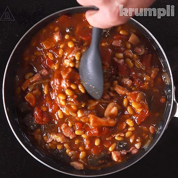 Sausage and Baked Bean Casserole process shots 8 of 13