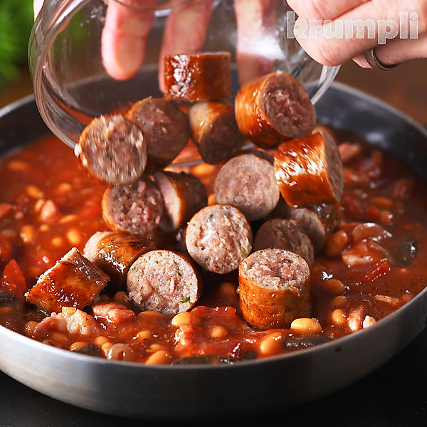 Sausage and Baked Bean Casserole process shots 9 of 13