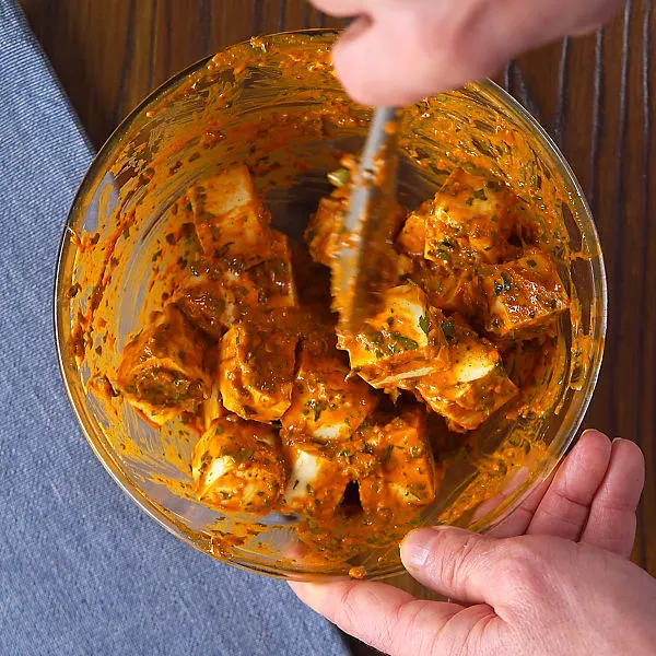 Paneer Tikka Kebabs process shots 4 of 7