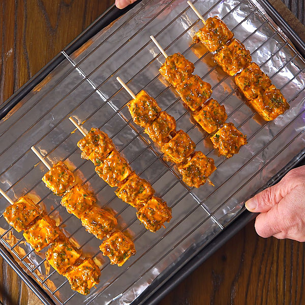 Paneer Tikka Kebabs process shots 6 of 7
