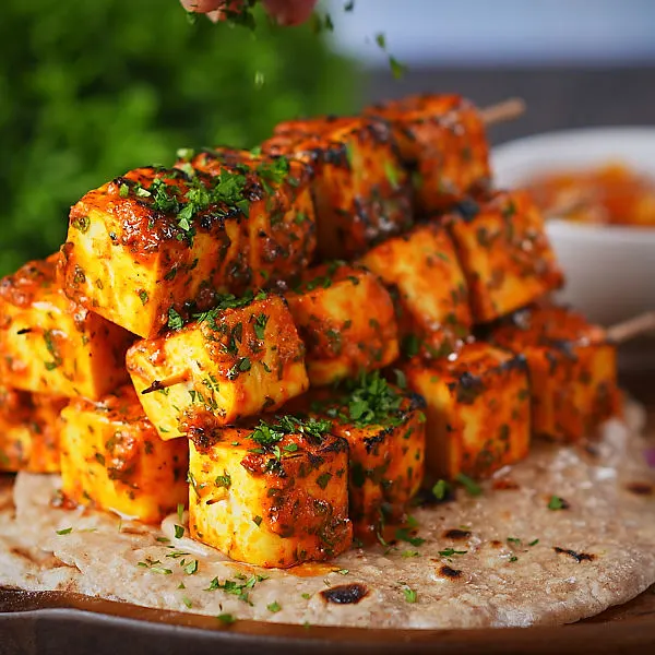 Paneer Tikka Kebabs process shots 7 of 7