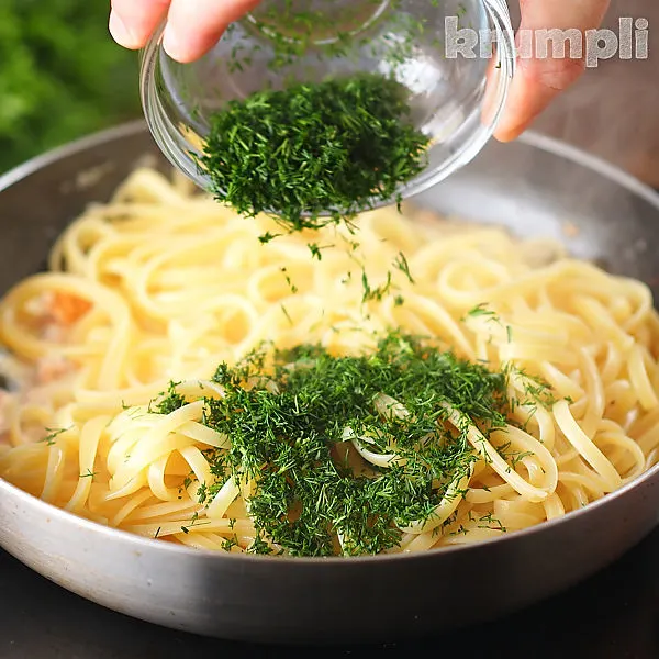 Canned Salmon Pasta process shots 8 of 9