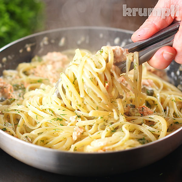 Canned Salmon Pasta process shots 9 of 9