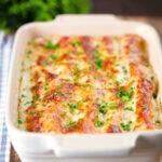 Baked tinned crab meat, fennel and cottage cheese cannelloni with a parmesan crust.