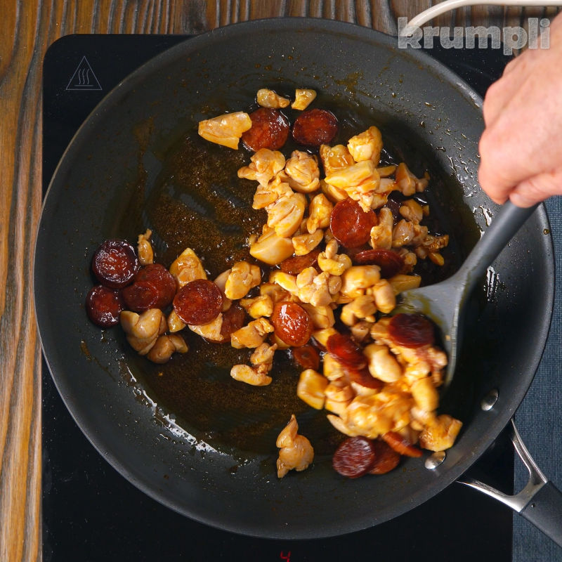 Chicken and Chorizo Pasta Bake process shot 2 of 9