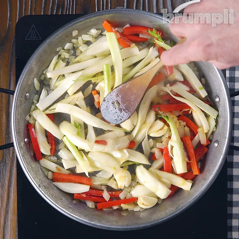 Vegetarian Paella process shot 3 of 9