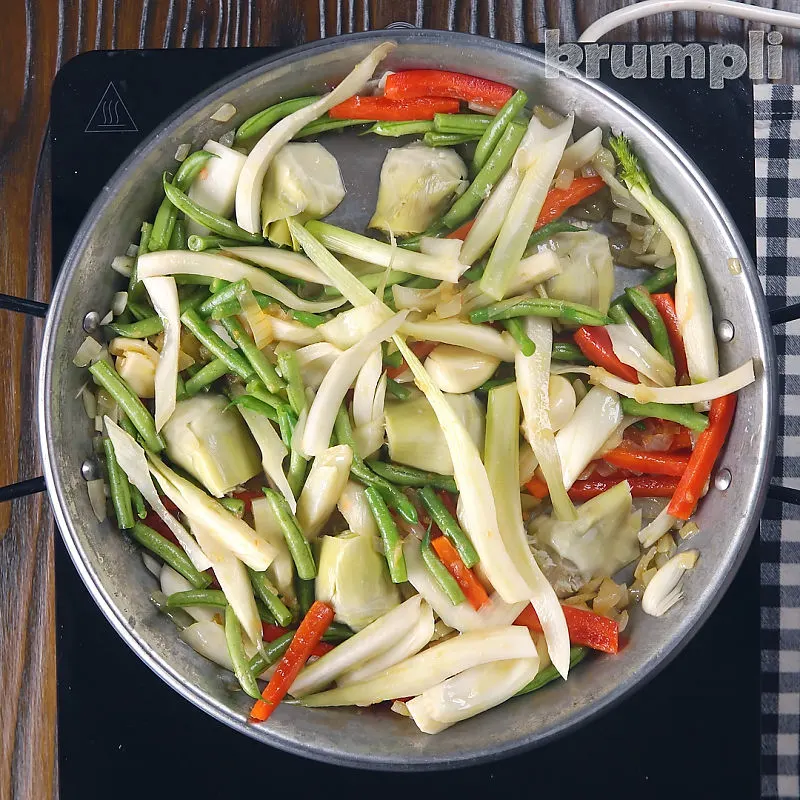 Vegetarian Paella process shot 5 of 9