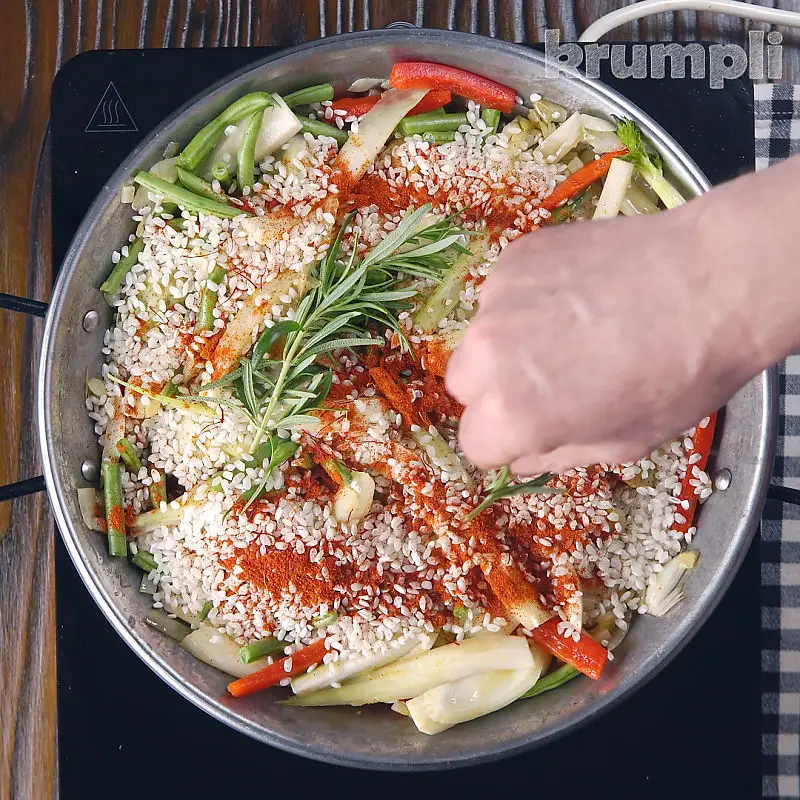 Vegetarian Paella process shot 7 of 9