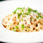 Creamy Philadelphia or cream cheese pasta with garlic and chives.