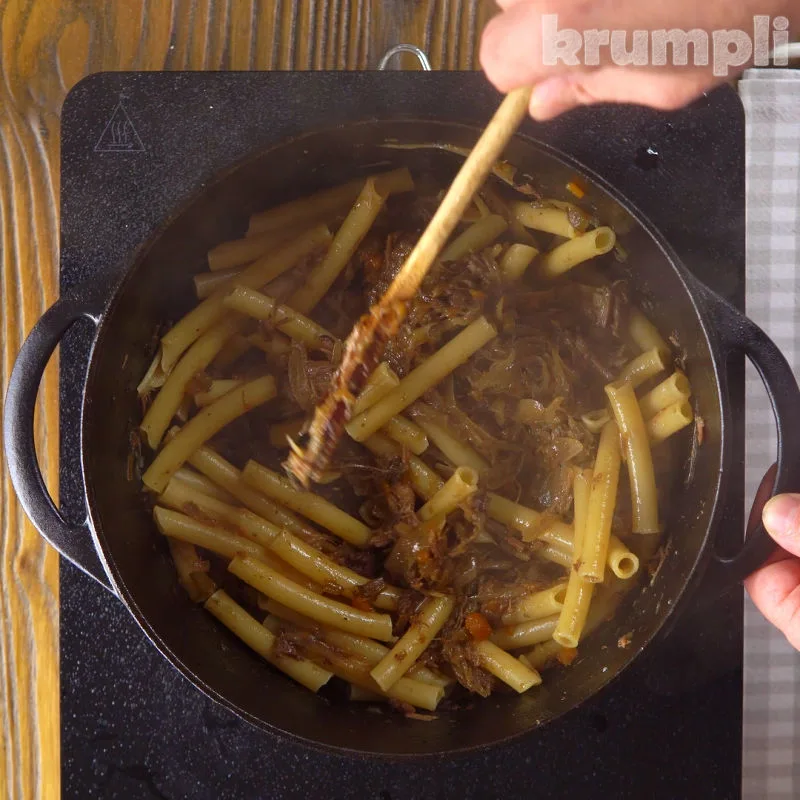 Pasta Genovese process shot 10 of 10