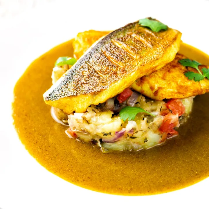 Sea Bass Curry with Fenugreek Potatoes