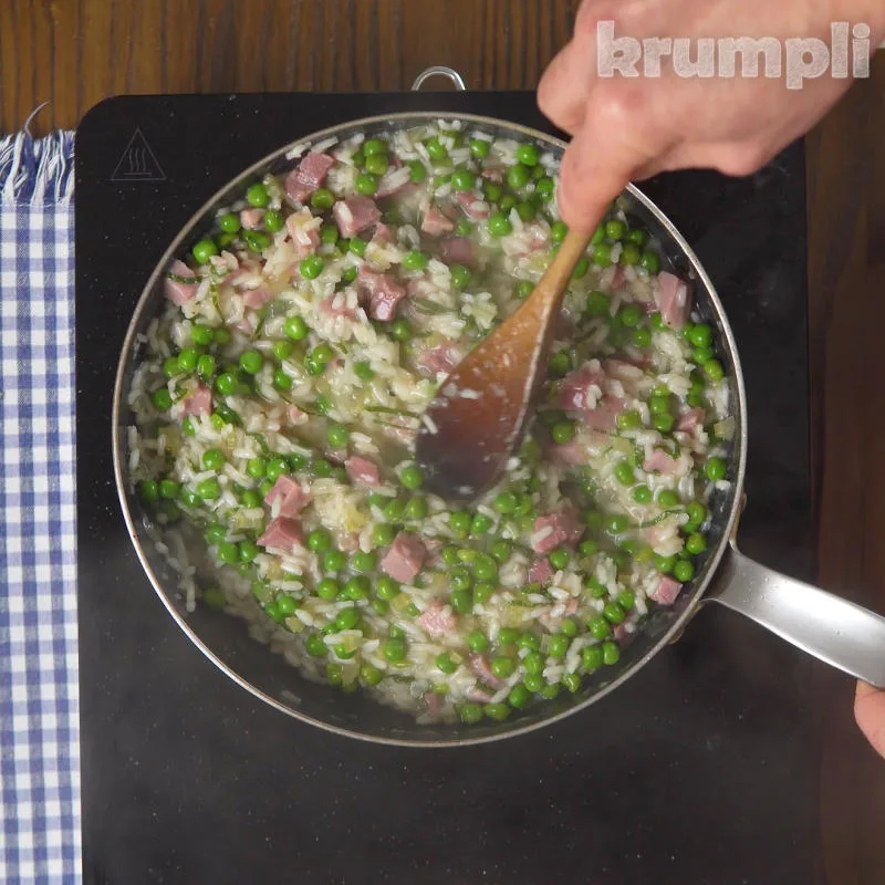 Pea and Ham Risotto Process Shot 5 of 7
