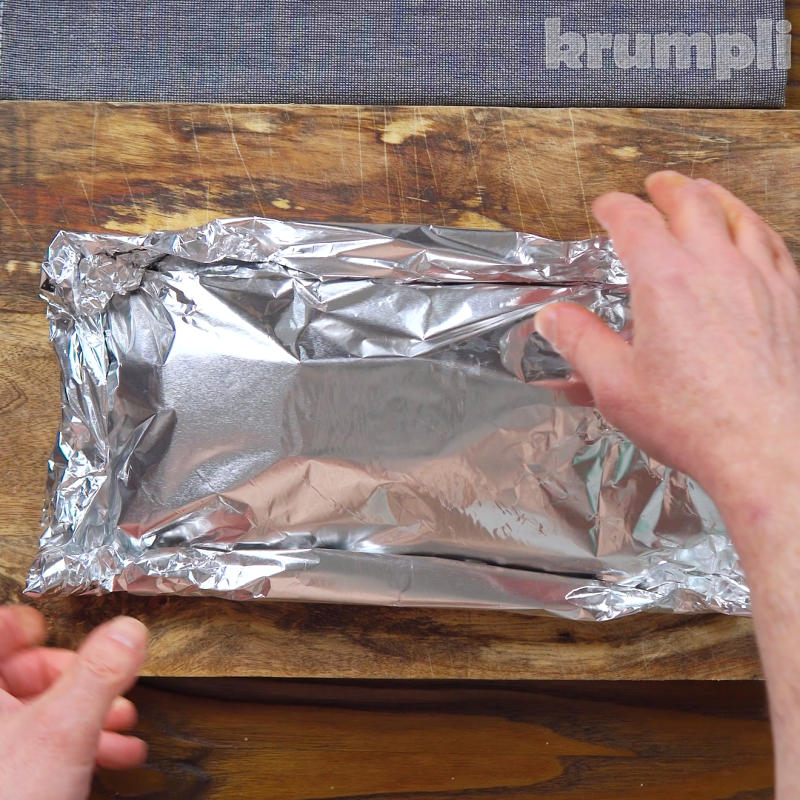 Fish baked in foil process shot 5 of 6
