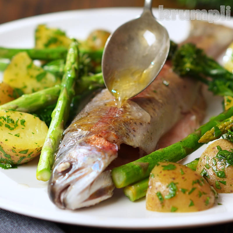 Fish baked in foil process shot 6 of 6