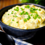 French sauce gribiche garnished with snipped chives.