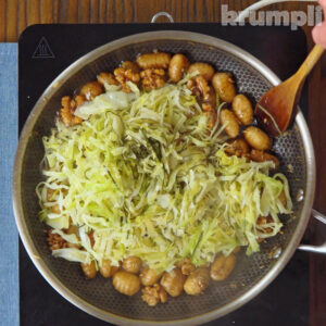Cabbage gnocchi process shot 4 of 5