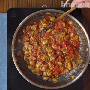 Tomato and Mushroom Pasta Process Shot 5 of 6